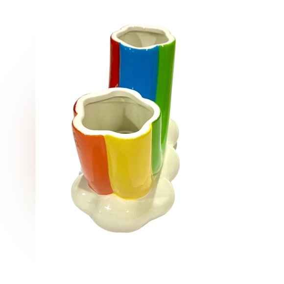 U Shape Rainbow Modern Vase Clouds Planter Ceramic Double Vase - Picture 4 of 8